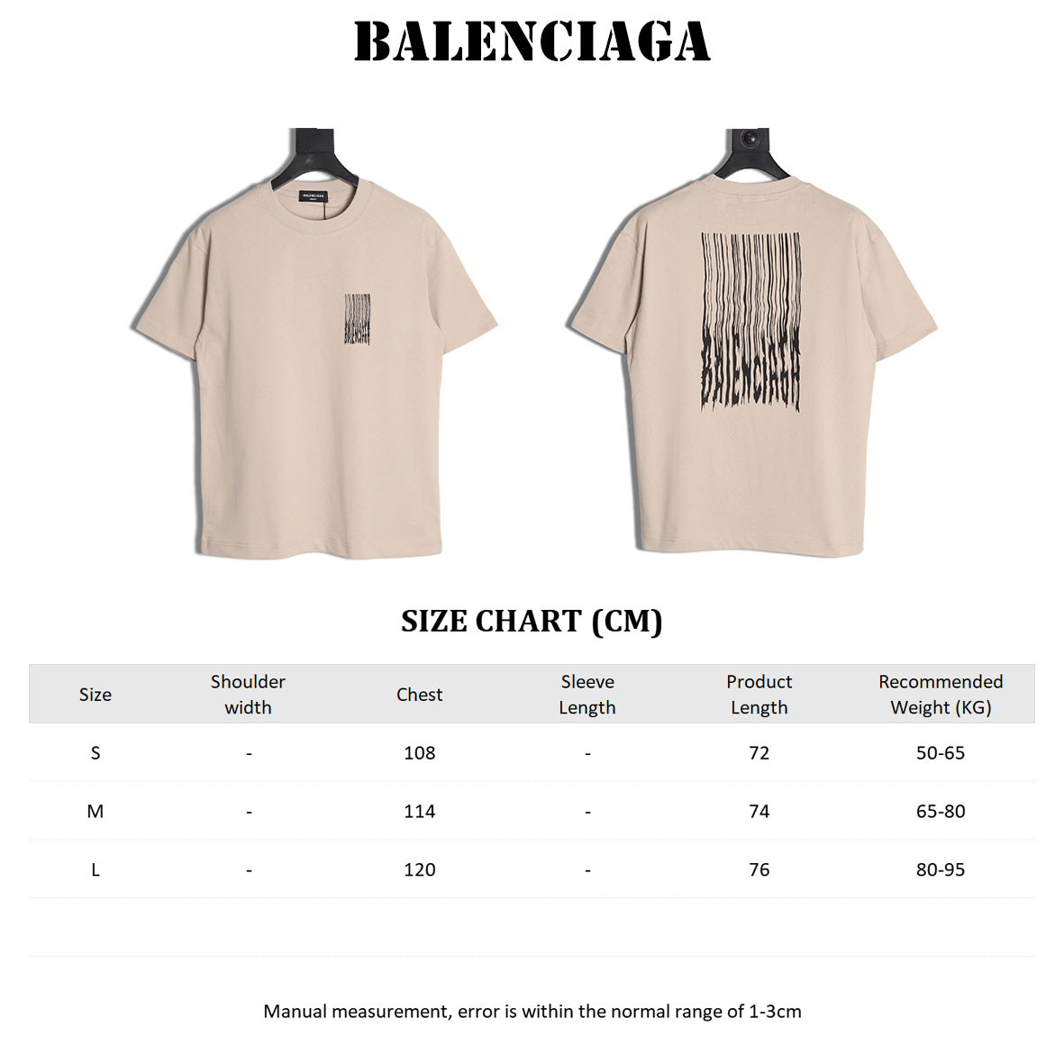 Ba*len*cia*ga 25ss short-sleeved t-shirt