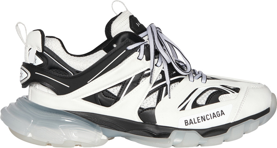Balenciga Track Sneaker Clear Sole White Black