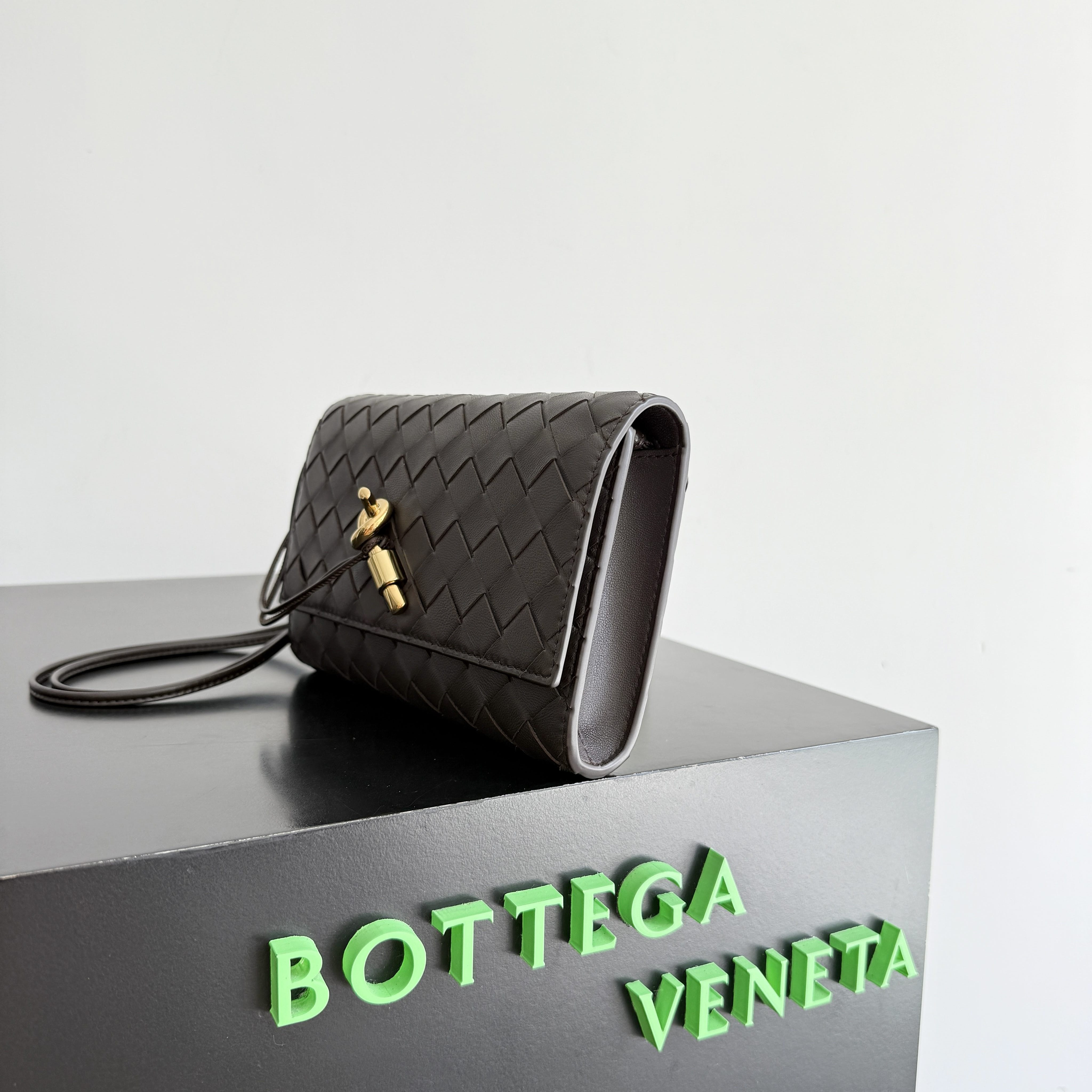 bo*te*ga Ve*ne*ta andiamo pouch on strap 19x12.6x2cm