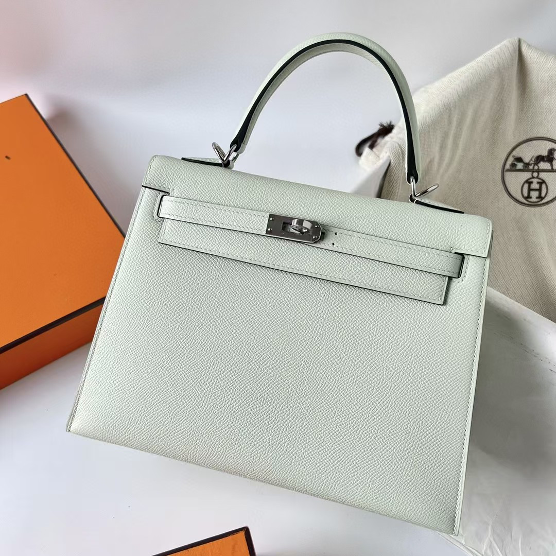 HERMÈS Kelly Silver-tone Hardware 25