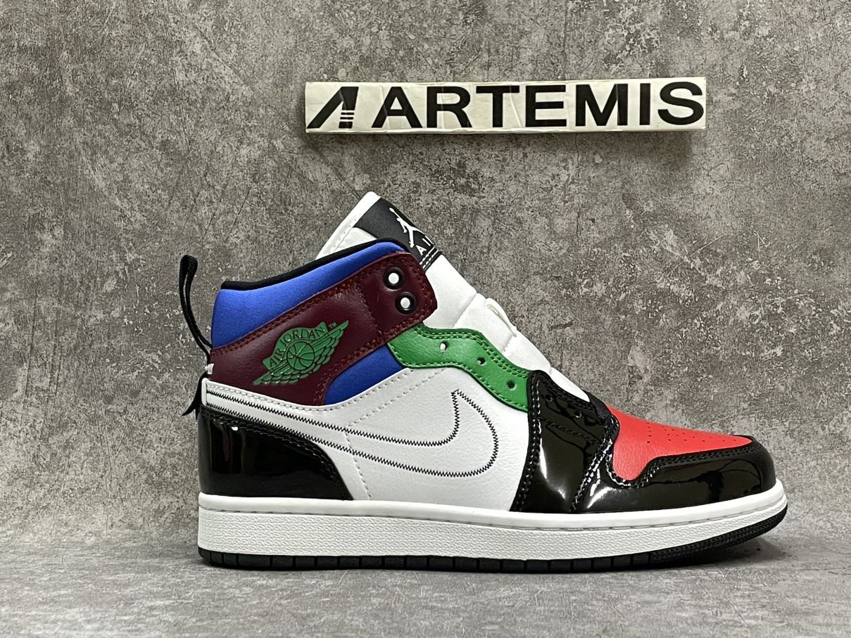 Air Jordan 1 Mid SE Black White Multi-Color