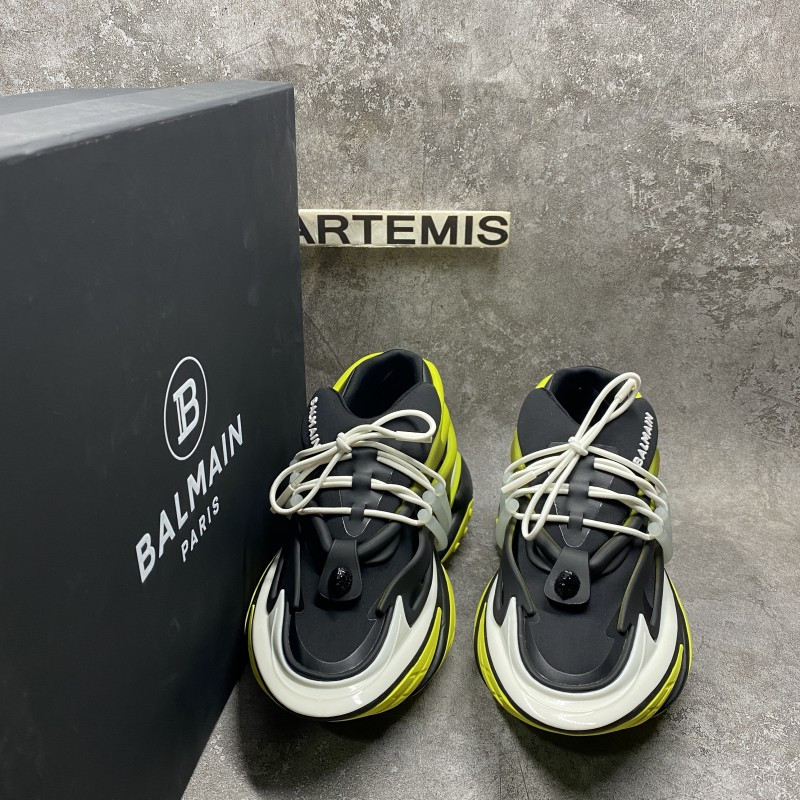 Balmain Black & Green Unicorn Sneakers