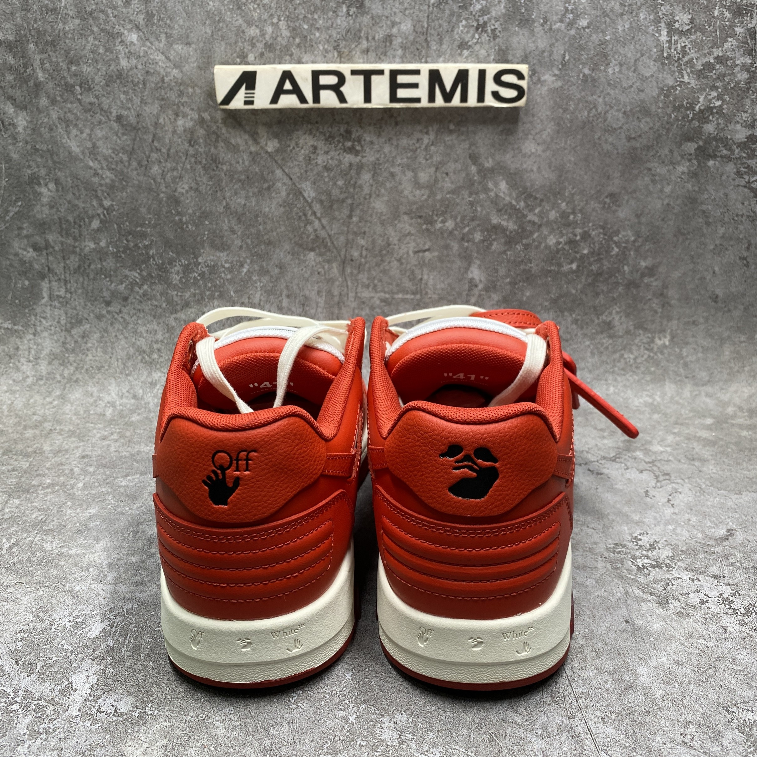 OFF-WHITE Out Of Office OOO Low Tops Red