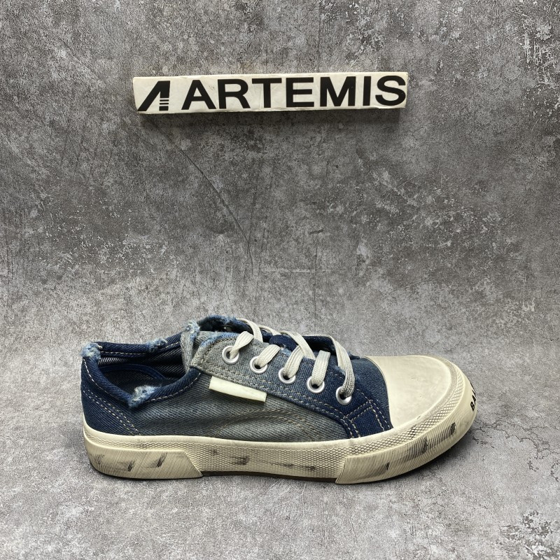 Balenciga Pairs Low Mule Destroyed - Denim