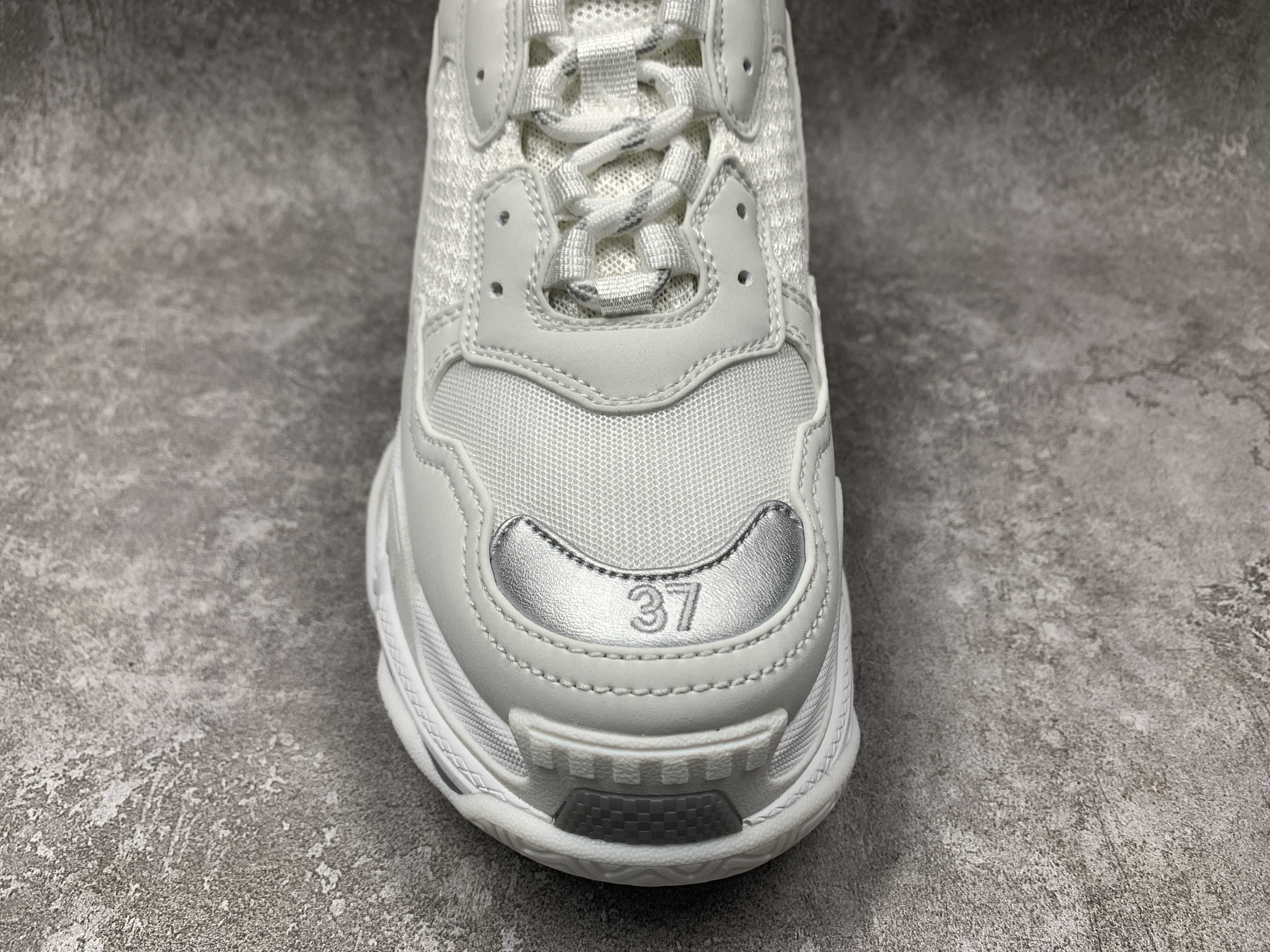Balenciga Triple S Sneaker White and Metal Grey