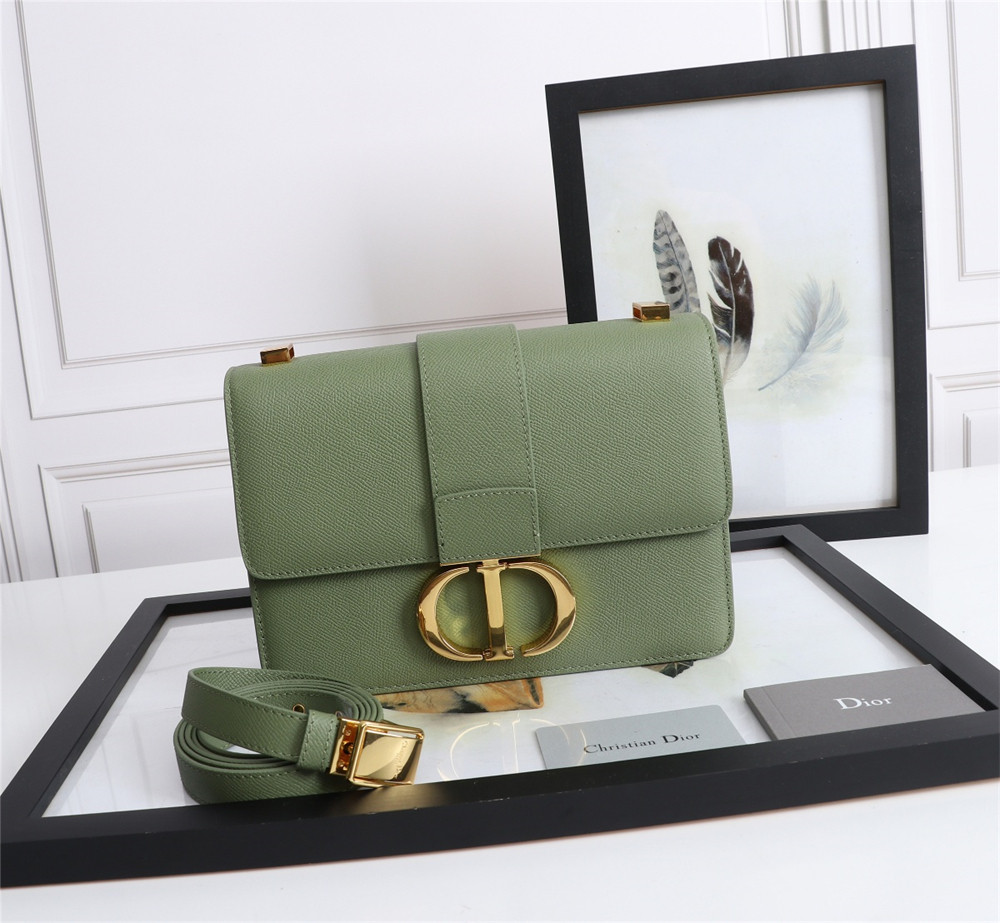 D*or 30 montaigne chain bag grained green