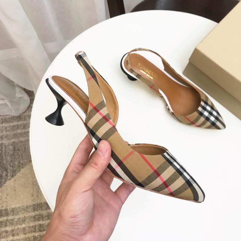 ua B**rry check slingback pumps