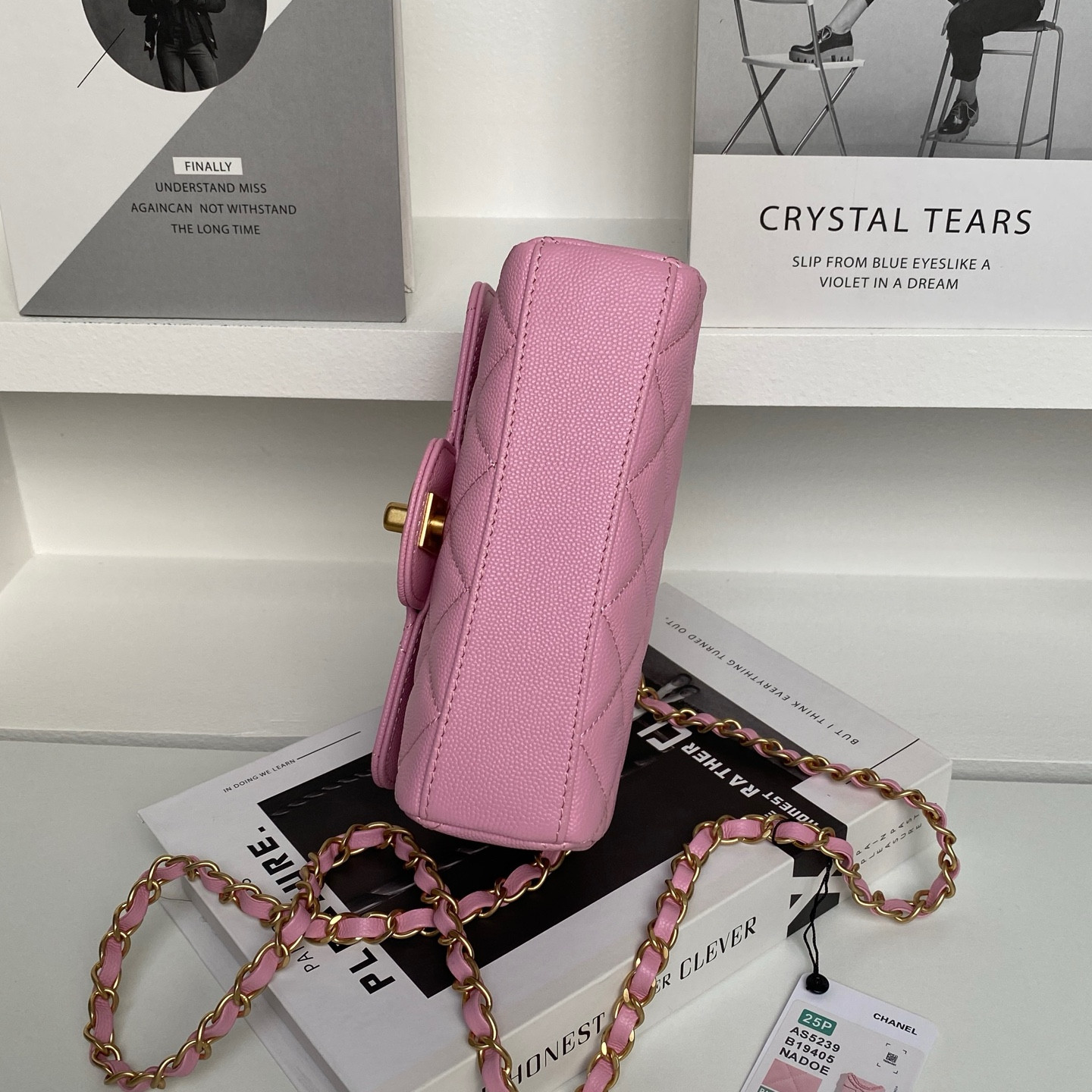 Ch*el flap handbag as5239 18×13×5.5cm